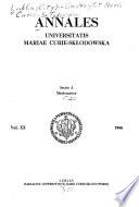 Annales Universitatis Mariae Curie-Sk¿odowska