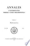 Annales Universitatis Mariae Curie-Skłodowska