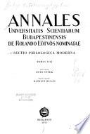 Annales Universitatis Scientiarum Budapestinensis de Rolando Eötvös Nominatae