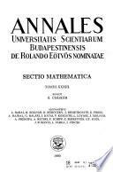 Annales Universitatis Scientiarum Budapestinensis de Rolando Eötvös Nominatae