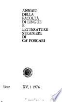 Annali della Facoltà di lingue e letterature straniere di Ca' Foscari