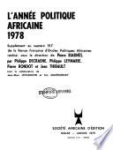 Année politique et economique africaine