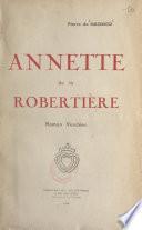 Annette de la Robertière, roman vendéen