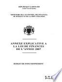 Annexe explicative au projet de la Loi de finances pour l'an ...