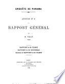 Annexe n0 2: Rapport de M. Flory. Rapport de M. Rousseau. Annexes au Rapport de M. Flory
