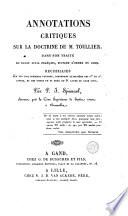 Annotations critiques sur la doctrine de M. Toullier