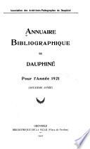 Annuaire bibliographique du Dauphiné pour l'année 1920-23
