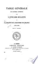 Annuaire-bulletin de la Société de l'histoire de France