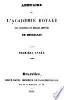 Annuaire de l'Académie royale des sciences, des lettres et des beaux-arts de Belgique