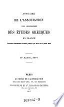 Annuaire de l'Association pour l'Encouragement des Etudes Grecques en France