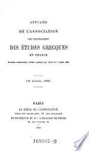 Annuaire de l'Association pour l'Encouragement des Etudes Grecques en France