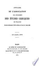 Annuaire de l'Association pour l'encouragement des études greque en France