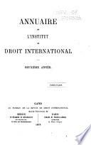 Annuaire de l'Institut de Droit International