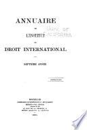 Annuaire de l'Institut de Droit International
