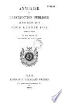 Annuaire de l'instruction publique et des beaux-arts pour l'année