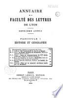 Annuaire de la Faculté des lettres de Lyon, 1884