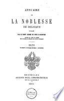 Annuaire de la noblesse de Belgique