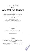 Annuaire de la noblesse de France et d'Europe