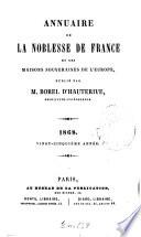 Annuaire de la noblesse de France et des maisons souveraines de l'Europe