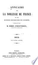 Annuaire de la noblesse de France et des maisons souveraines de l'Europe