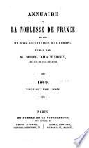 Annuaire de la noblesse de France et des maisons souveraines de l'Europe