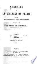 Annuaire de la noblesse de France et des maisons souveraines de l'Europe
