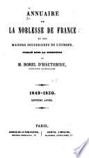 Annuaire de la noblesse de France et des maisons souveraines de l'Europe