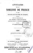 Annuaire de la noblesse de France et des maisons souveraines de l'Europe