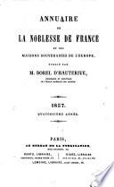 Annuaire de la pairie et de la noblesse de France et des maisons souveraines de l'Europe