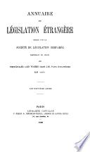 Annuaire de législation étrangère