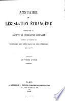 Annuaire de législation étrangère