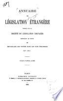Annuaire de législation étrangère