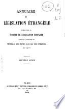 Annuaire de legislation étrangère