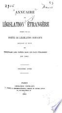 Annuaire de législation étrangère