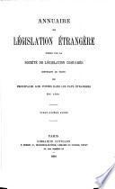 Annuaire de législation étrangère