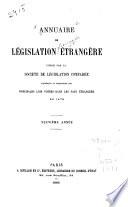 Annuaire de législation étrangère