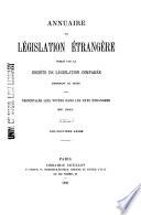 Annuaire de législation française et étrangére