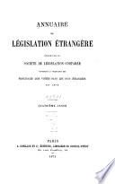 Annuaire de législation française et étrangére