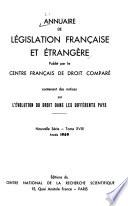 Annuaire de législation française et étrangerè