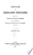 Annuaire de législation française et étrangére