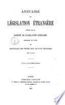 Annuaire de législation française et étrangère