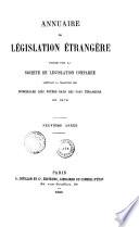 Annuaire de législation française et étrangère