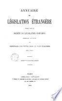 Annuaire de législation française et étrangère