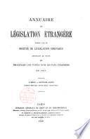 Annuaire de législation française et étrangère