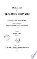 Annuaire de législation française et étrangère
