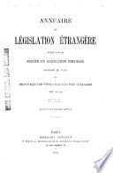Annuaire de législation française et étrangére