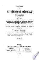 Annuaire de littérature médicale étrangère
