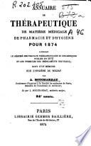 Annuaire de therapeutique, de matière medicale, de pharmacie et de toxicologie