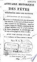 Annuaire historique des fêtes célébrées chez les nations...