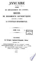 Annuaire historique du departement de l'Yonne